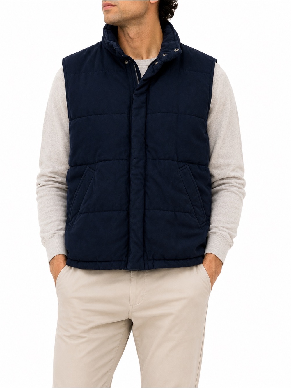Banana Republic Navy Quilted Puffer Vest